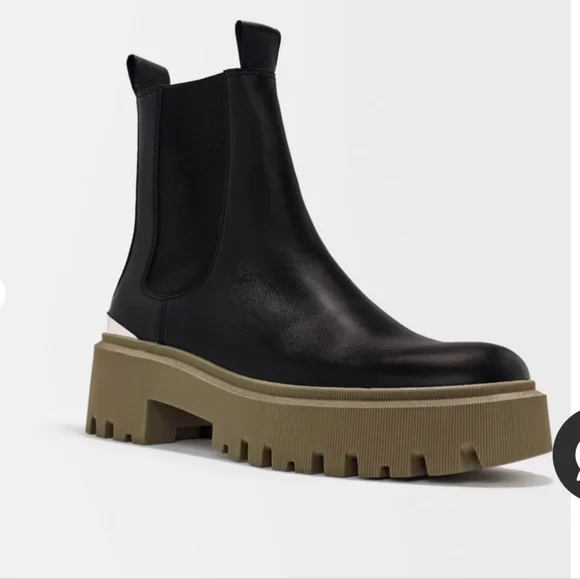 Maje Black and Brown Chelsea Ankle Boots - Picture 2 of 11